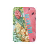 Tapis De Bain Ananas Pastèque Hibiscus Feuilles de Palmier Cool (Devant (Vertical))