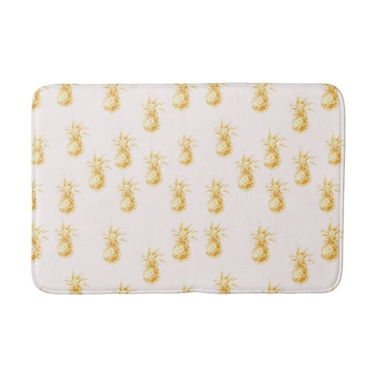 Tapis De Bain Ananas Tropical Blush Gold (Devant)