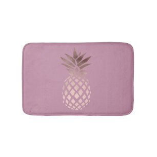 Tapis De Bain ananas tropical de poussin d'or rose élégant