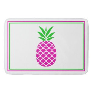Tapis De Bain Ananas tropical rose et vert