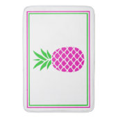 Tapis De Bain Ananas tropical rose et vert (devant Vertical)