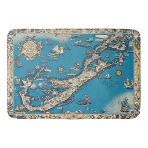 Tapis De Bain Ancienne carte Vintage des Bermudes