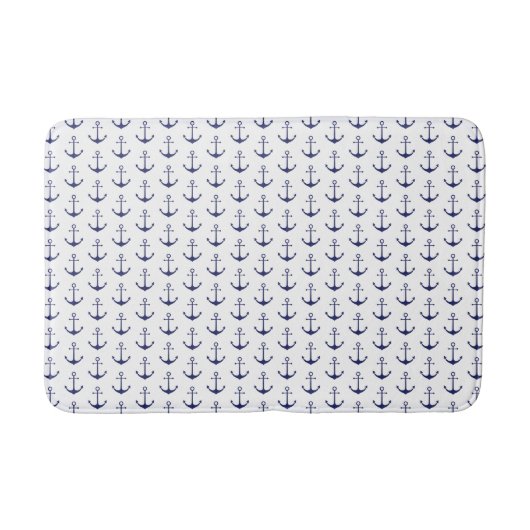 Tapis De Bain Ancrage bleu marine marine motif moderne (Devant)