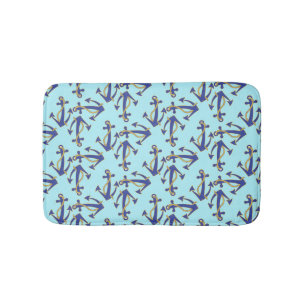 Tapis De Bain Ancrage de marine nautique avec corde or Bath Mats