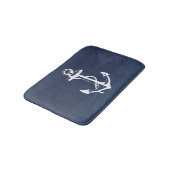Tapis De Bain Ancre blanche et bleu marine (Angle)