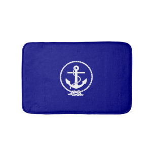 Tapis De Bain Ancre Bleu Bleu Marine