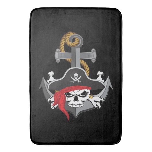 Tapis De Bain Ancre de crâne de pirate (devant Vertical)