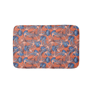 Tapis De Bain Ancre Et Motif De Méduses