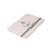 Tapis De Bain Ancre gris rose clair personnalisée (Angle)
