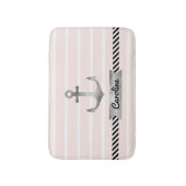 Tapis De Bain Ancre gris rose clair personnalisée (Devant (Vertical))