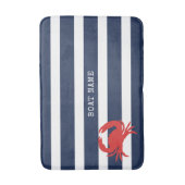 Tapis De Bain Ancre Marine Bleu Stripes Crabe Rouge Nom du batea (Devant (Vertical))