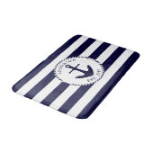 Tapis De Bain Ancre Marine et White Nautical Bath Mat (Angle)