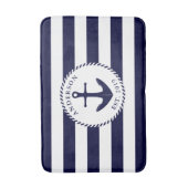 Tapis De Bain Ancre Marine et White Nautical Bath Mat (Devant (Vertical))