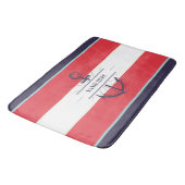 Tapis De Bain Ancre nautique Marine Bleu Rouge Blanc (Angle)