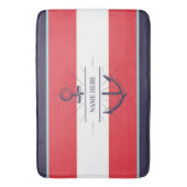 Tapis De Bain Ancre nautique Marine Bleu Rouge Blanc (devant Vertical)