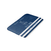 Tapis De Bain Ancre nautique Marine Blue Striped (Angle)
