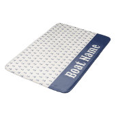 Tapis De Bain Ancre nautique Rayures côtières Marine bleu crème (Angle)