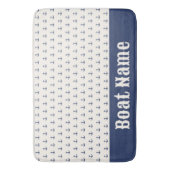 Tapis De Bain Ancre nautique Rayures côtières Marine bleu crème (devant Vertical)