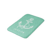 Tapis De Bain Ancre nautique White & Mint (Angle)