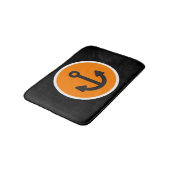 Tapis De Bain Ancre noir orange marine (Angle)