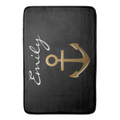 Tapis De Bain Ancre noire et or (devant Vertical)