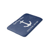 Tapis De Bain Ancre personnalisée Marine Blue Bath Mat Nom du ba (Angle)
