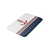 Tapis De Bain Ancre rouge marine Rouge Blanc Blanc Blanc Bleu ra (Angle)