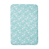 Tapis De Bain Ancres blanches nautiques (Devant (Vertical))
