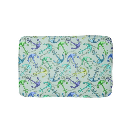 Tapis De Bain Ancres flottantes et motif de corde (Devant)