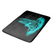 Tapis De Bain Angel, perdu dans la pensée, noir et vert Design (Angle)
