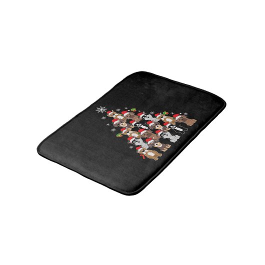 Tapis De Bain Animal assis dans la neige avec lumières Noël Père (Angle)