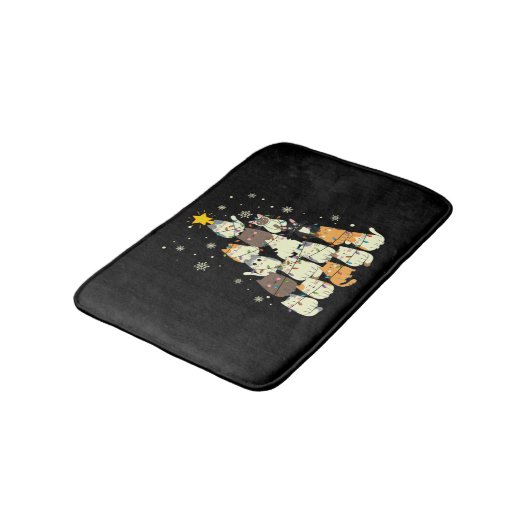 Tapis De Bain Animal assis dans la neige avec lumières Noël Père (Angle)