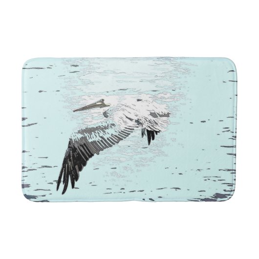 Tapis de bain animal de plage de pélican de faune (Devant)
