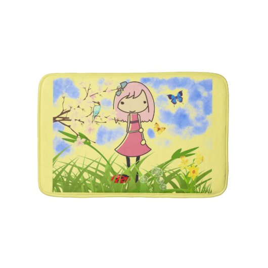 Tapis de bain animated d'enfants de petite fille (Devant)