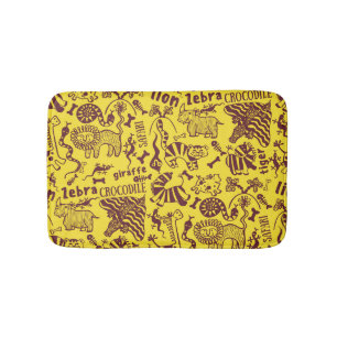 Tapis De Bain Animaux africains : Motif culturel sans peau.
