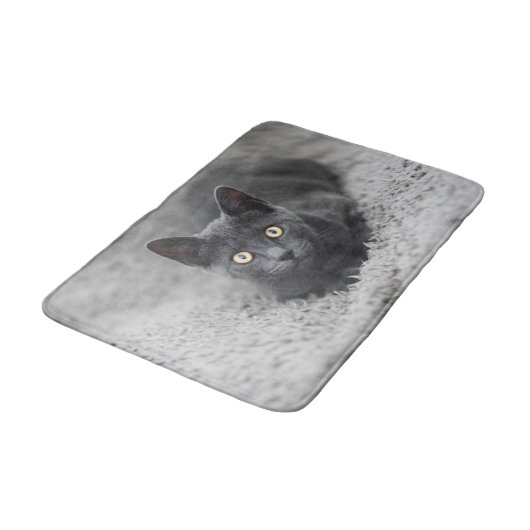 Tapis De Bain Animaux de bébés cutest | Chat gris (Angle)