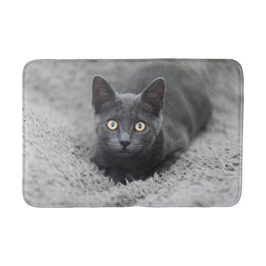 Tapis De Bain Animaux de bébés cutest | Chat gris (Devant)