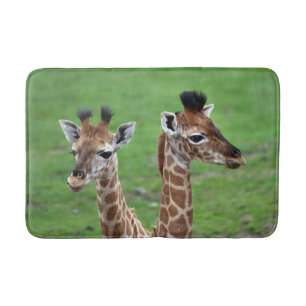 Tapis De Bain Animaux de bébés cutest   Deux Giraffes pour bébés