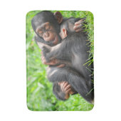 Tapis De Bain Animaux de bébés cutest | Deux jeunes chimpanzés (Devant (Vertical))