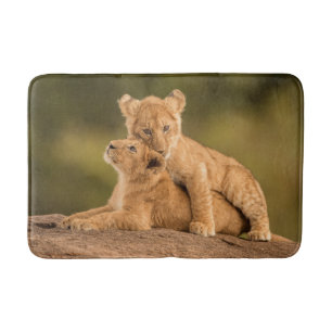 Tapis De Bain Animaux de bébés cutest   Deux Lions Cubs
