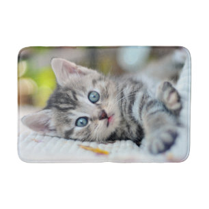Tapis De Bain Animaux de bébés cutest   Kitten aux yeux bleus