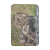 Tapis De Bain Animaux de bébés cutest | Kodiak Mama Bear & Cubs (Devant (Vertical))