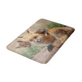 Tapis De Bain Animaux de bébés cutest | Renard rouge et bébé (Angle)