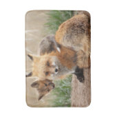 Tapis De Bain Animaux de bébés cutest | Renard rouge et bébé (Devant (Vertical))