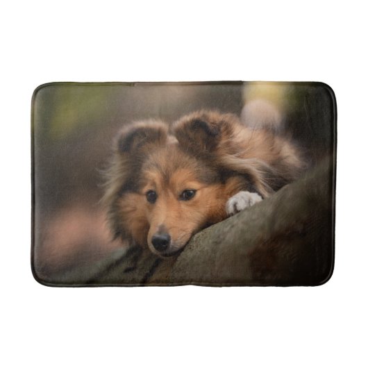 Tapis De Bain Animaux de bébés cutest | Shetland Sheepdog Puppy (Devant)