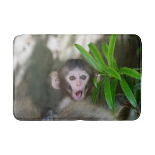 Tapis De Bain Animaux de bébés cutest   Singe des neiges surpris