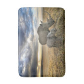 Tapis De Bain Animaux de bébés cutest | White Rhino & Calf (Devant (Vertical))