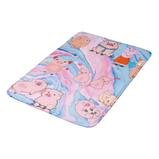 Tapis De Bain Animaux de la ferme Abstraite de porcs (Angle)