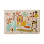 Tapis De Bain Animaux de la jungle rétro mignons Illustré (Devant)