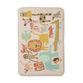 Tapis De Bain Animaux de la jungle rétro mignons Illustré (Devant (Vertical))